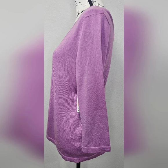 Sag Harbor Missy Violet Light Knit Long Sleeve Sweater Pullover Size Small NWT - Picture 2 of 11